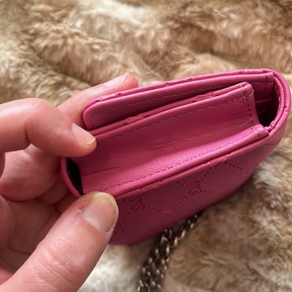 Barbie Pink Steve Madden Compact Snap Wallet with Wristlet Chain - Picture 7 of 7